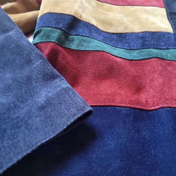 100pc Suede Vintage Jacket Striped - *Vintage Size 14 - Picture 3 of 13
